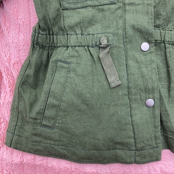 Old Navy, Girls S, Army Green Jacket, Linen Blend - Picture 7 of 13